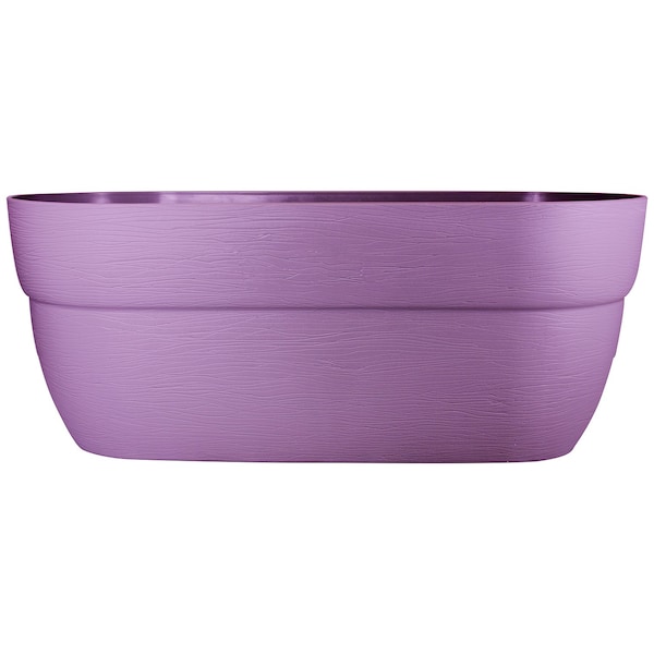 Emsco Group Self-Watering Rail Planter Grow Box, 24in Wthrprf Resin Planter, Up to 6in Railings, Orchid Purple 2432-1 - main